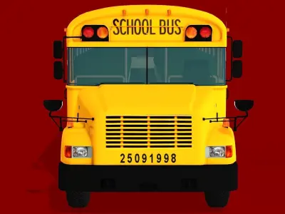 SCHOOL BUS Low-poly 3D model