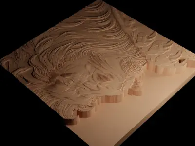 Lion CNC 3d Print High Relief Sand Casting 3D print model