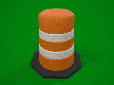 Large traffic cone  Free low-poly 3D model