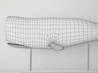Carved Whale on Pedestal 3D model