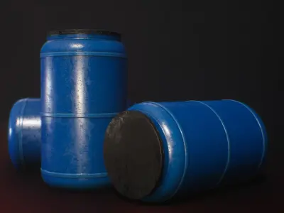 PBR Barrel Plastic - Texture Variation Low-poly 3D model