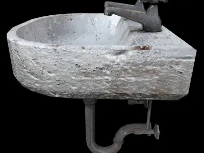 Old Sink - PBR - Dirty Textured Low-poly 3D model