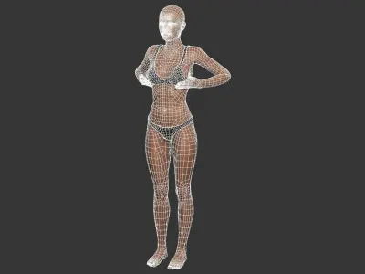 Game character Woman Low-poly 3D model buy