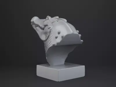 Crocodile Bust - Animal Figurine 3D print model
