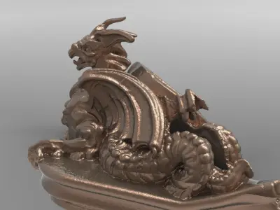 Winged Dragon statue Fantasy 3D model 3  3D model