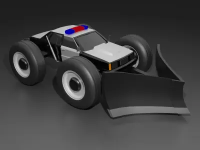 Poli Car Destroyer Free low-poly 3D model