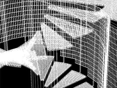 Spiral fire escape staircase 3D model