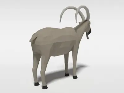 Low Poly Cartoon Cretan Wild Goat Kri-Kri Low-poly 3D model