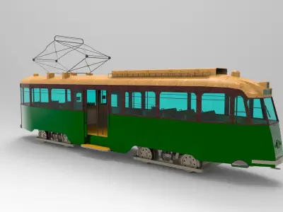 Green modern locomotive 3D model