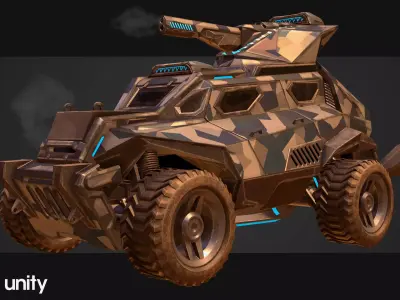 Sci-FI Armored Military Vehicle PBR Low-poly 3D model