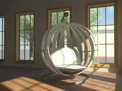 indoor hanging chair with stand Free 3D model