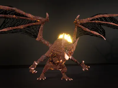 Hell Bat Low-poly game engine ready 3D model Low-poly 3D model