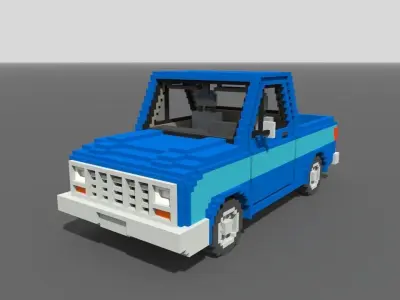 Voxel Pickup Low-poly 3D model