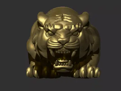 attacking tiger 3D print model