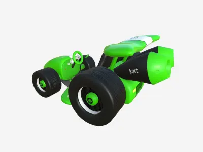 Cartoon Kart A03 Green - Vehicle Racing Design Low-poly 3D model