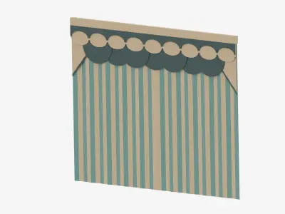 Cartoon Curtain Low-poly 3D model