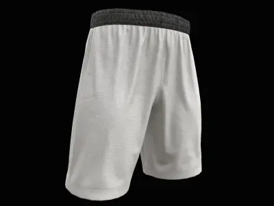 White shorts Low-poly 3D model