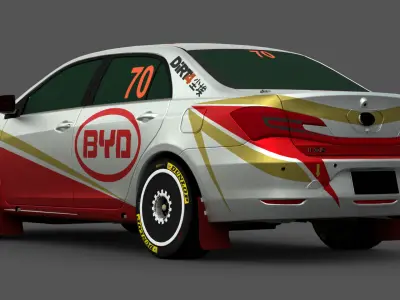 BYD Qin 3D Model Modern Electric Sedan for  Game Use Low-poly 3D model