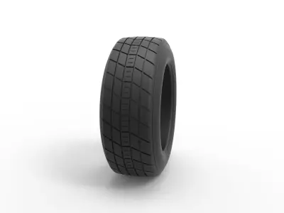 Dirt Sprint racing front tire 6 Scale 1 to 25 3D print model