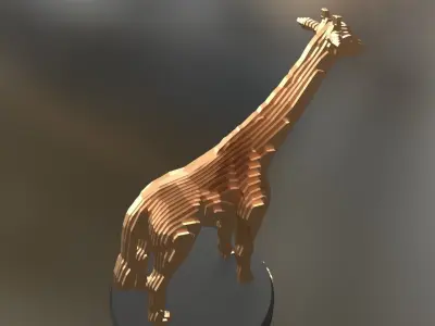 Parametric Giraffe Low-poly 3D model