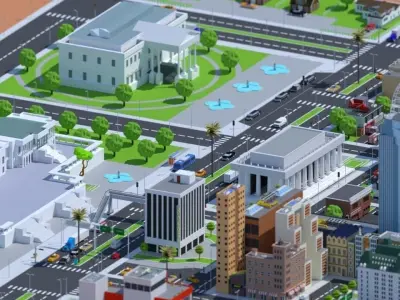 Low Poly City Low-poly 3D model