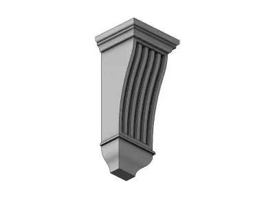 Reeded Renaissance Transitional Corbel and Bar Bracket 3D print model