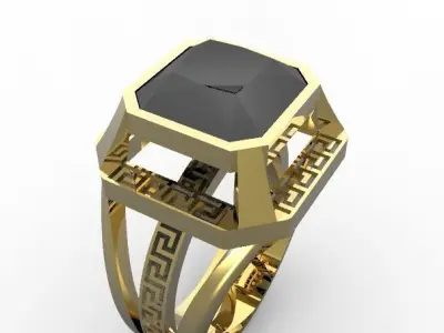 ring with ornament 3D print model