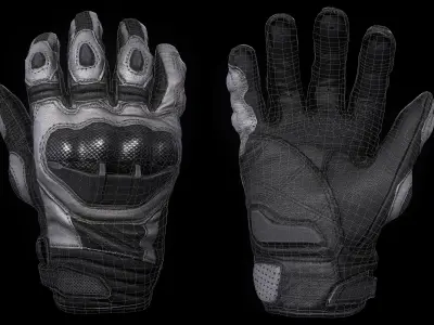Motor Gloves 002 Low-poly 3D model