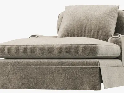 Restoration Hardware Belgian Classic Roll Arm Slipcovered Chaise 3D model
