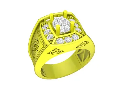 A7645 Korean Style Diamond Art Men Ring 3D Model 3D print model