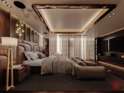 Modern Bedroom Interior Scene 3D Model 3D model