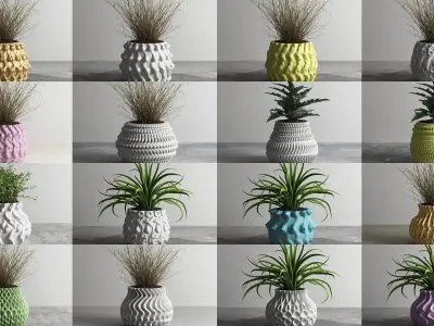 95 vase pot 3d print models huge pack 3D Model Collection