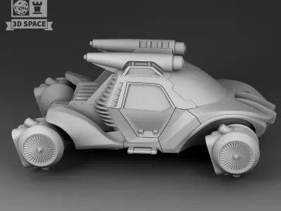 Futuristic car with rocket acceleration 3D print model