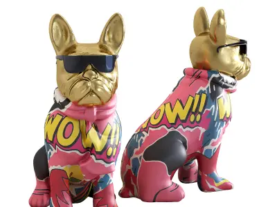 Graffiti Dog Figurine 3D model