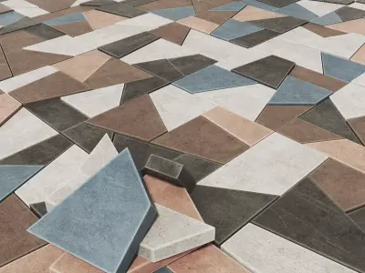 Paving tile angle splinter n2 3D model