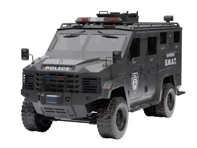 Swat Truck Low-poly 3D model