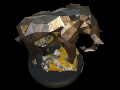 Steampunk Elephant Rock Low-poly 3D model