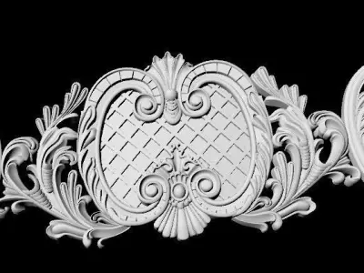 Central decor ornament for furniture 3D model 867