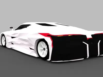 Supercar ZZ16 Low-poly 3D model