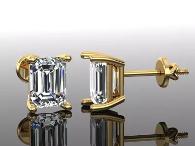 Women Diamond Earrings 3D print model