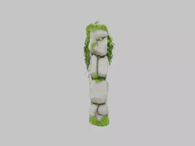 Thick Stone Wall Texture Low-poly 3D model