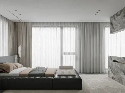 Bedroom interior scenes 3D model 12