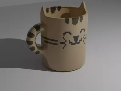 Beatiful Cat Mug 3D model