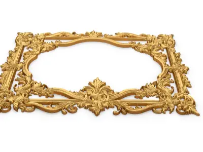 Plaster decorative frame ornament 12 3D model