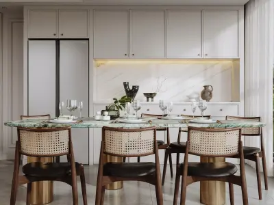 Luxury living room dining room interior scenes 11 3D model