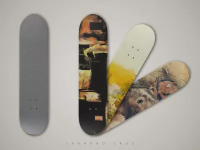 Skateboard - 3D files and Mockup Low-poly 3D model