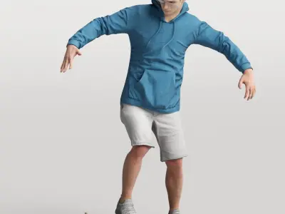 Humano Skateboarding Man 0811 3D model