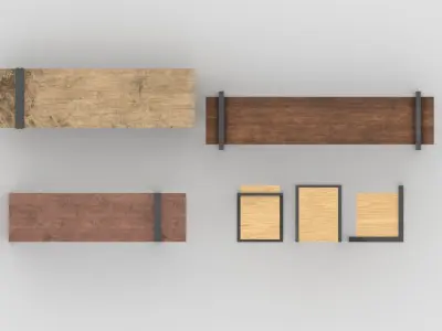 Wooden Black Furniture Pack 1 Free low-poly 3D model