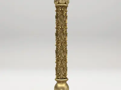 Carved Column 3D model buy