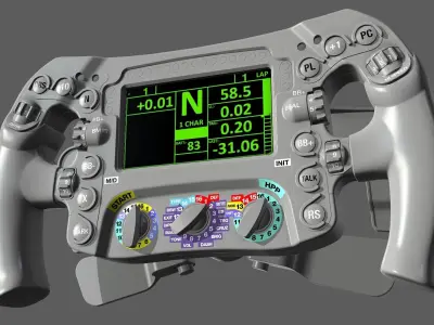 Mercedes W07 F1 steering wheel 3D model